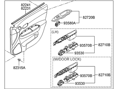 Hyundai 82304-1E220-FZ Panel Complete-Front Door Trim,RH