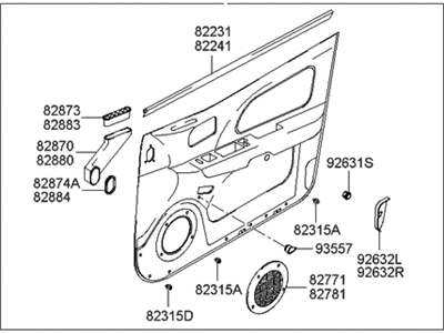 Hyundai 82302-3D121-YU Panel Complete-Front Door Trim,RH