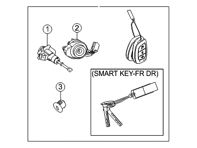 Genuine Hyundai 81905-23112 Lock Key and Cylinder Set 