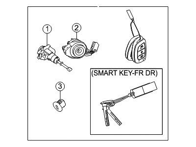 2015 Hyundai Santa Fe Sport Door Lock Cylinder - 81905-4Z040