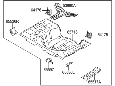 Hyundai 65520-A5000 Panel Assembly-Rear Floor Rear Complete