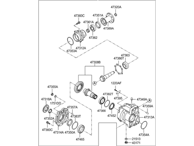 2010 Hyundai Tucson Transfer Case - 47300-3B630