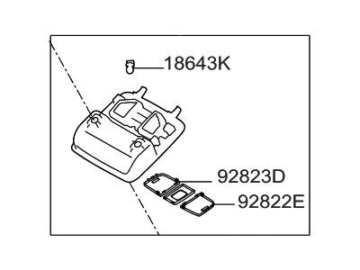 Hyundai 92800-2H000-4W Overhead Console Lamp Assembly