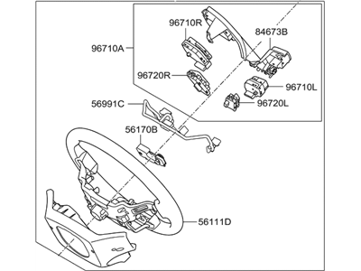 2018 Hyundai Santa Fe Steering Wheel - 56110-B8AK0-UNB