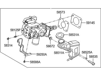 2017 Hyundai Sonata Hybrid Brake Master Cylinder Reservoir - 58500-E6040