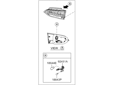 Hyundai Santa Fe Sport Back Up Light - 92405-4Z510