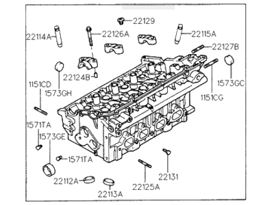 1997 Hyundai Tiburon Cylinder Head - 22100-23000