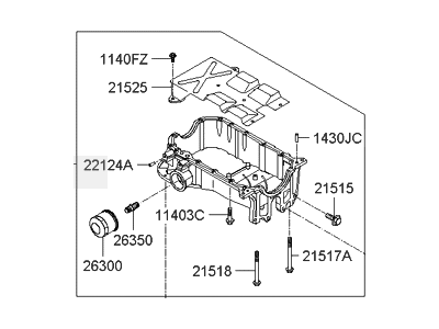 2007 Hyundai Tucson Oil Pan - 21520-37107