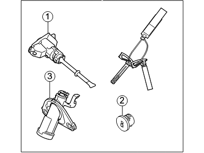 Hyundai 81905-3V120 Lock Key & Cylinder Set