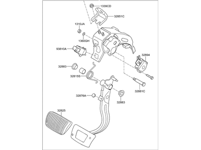 2016 Hyundai Sonata Hybrid Brake Pedal - 32800-E6100