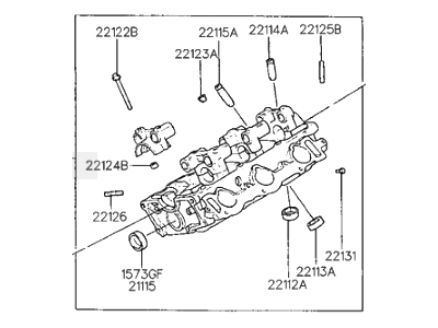 1995 Hyundai Sonata Cylinder Head - 22100-35000