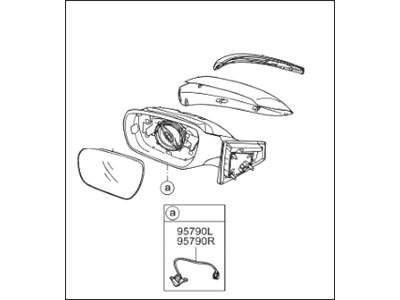 Hyundai 87610-4Z011 Mirror Assembly-Outside Rear View,LH