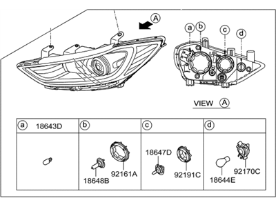 Hyundai 92102-F3200 Headlamp Assembly, Right