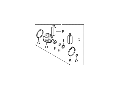 Hyundai 49594-2S200 Boot Kit-Front Axle Wheel Side