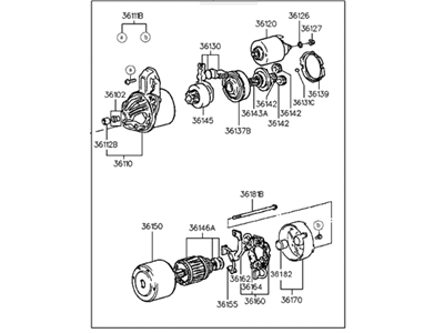 1998 Hyundai Sonata Starter Motor - 36100-35510