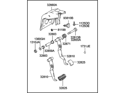 2003 Hyundai Accent Brake Pedal - 32806-25301