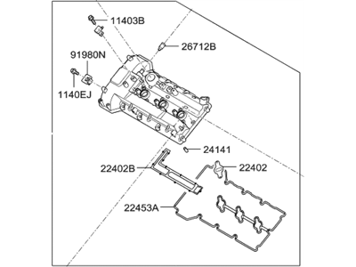 Hyundai 22410-3C110 Cover Assembly-Rocker,LH