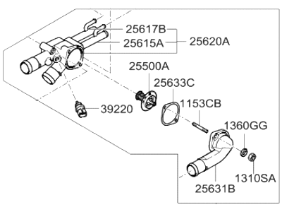 Hyundai 25600-23650 Control Assembly-Coolant Temperature