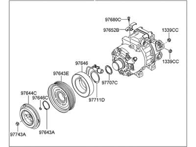 2009 Hyundai Sonata A/C Compressor - 97701-3K520