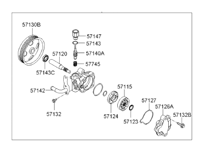 Hyundai Sonata Power Steering Pump - 57100-3K100