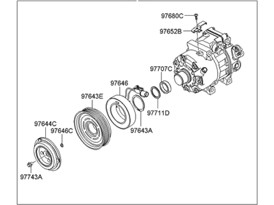 Hyundai Santa Fe A/C Compressor - 97701-1U100