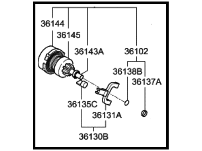 Hyundai Santa Fe Starter Drive Gear - 36140-3C151