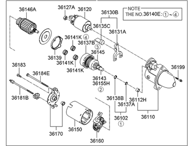 Hyundai 36100-3C150-RM Reman Starter Assembly