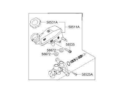 2012 Hyundai Elantra Brake Master Cylinder - 58510-3X500