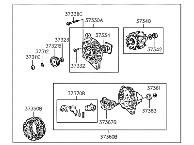 1994 Hyundai Scoupe Alternator - 37300-22020