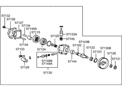 Hyundai Power Steering Pump - 57100-38100