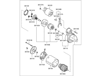 Hyundai 36100-2E551 Starter Assembly