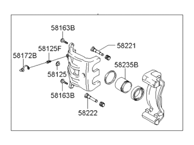 2000 Hyundai Santa Fe Brake Caliper - 58311-26A00