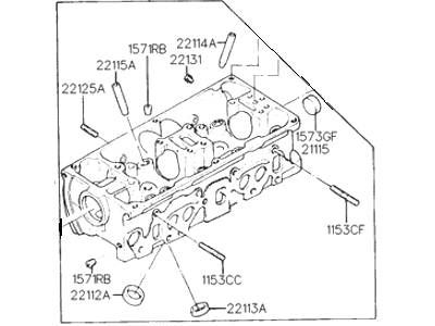 1993 Hyundai Excel Cylinder Head - 22100-24500