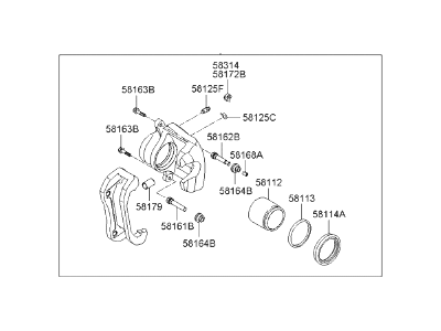 Hyundai Equus Brake Caliper - 58180-3NA01
