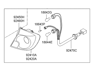 2000 Hyundai Accent Back Up Light - 92401-25720