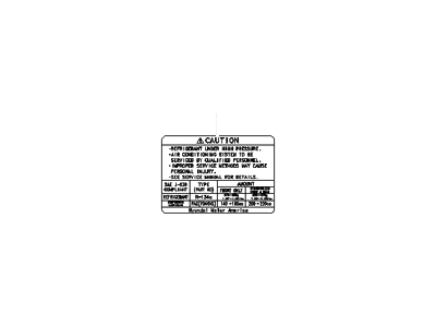 Hyundai 97699-0W000 Label-Refrigerant