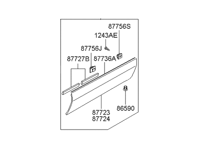 Hyundai 87722-2E010 Garnish Assembly-Front Door Side RH