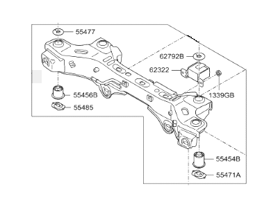 Hyundai Santa Fe Sport Rear Crossmember - 55405-2P450