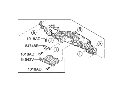 Hyundai 84545-D2100-VVB Panel Assembly-Lower Crash Pad,RH