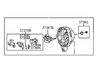 1989 Hyundai Sonata Alternator Case Kit - 37360-35010