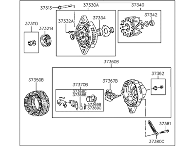 1992 Hyundai Sonata Alternator - 37300-35020