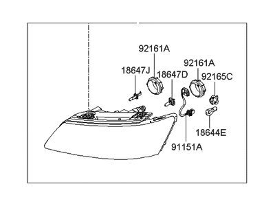 Hyundai 92102-3K050 Headlamp Assembly, Right