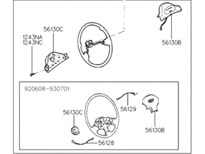 Hyundai 56110-28000-AQ Steering Wheel Assembly