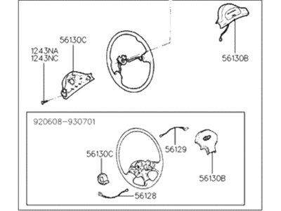 Hyundai 56110-28010-FD Steering Wheel Assembly