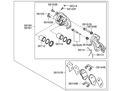 2016 Hyundai Santa Fe Sport Brake Caliper - 58110-4Z700