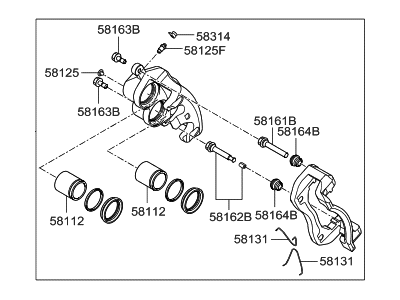 2016 Hyundai Santa Fe Sport Brake Caliper - 58190-4ZA70