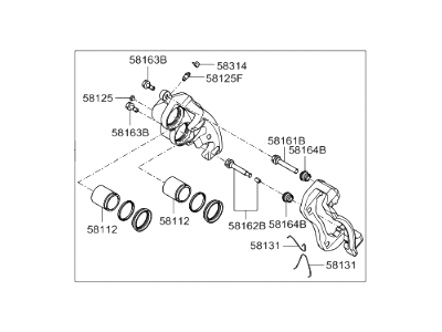 Hyundai 58180-4ZA70 CALIPER Kit-Front Brake,LH