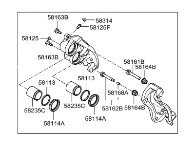 Hyundai 58180-2WA00 CALIPER Kit-Front Brake,LH