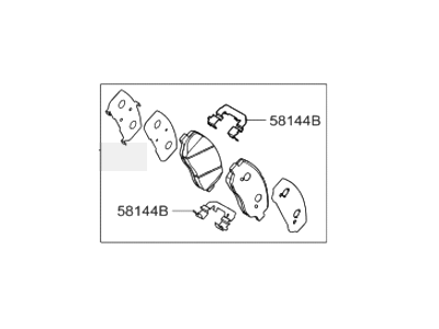 Hyundai 58101-2WA01 Front Disc Brake Pad Kit