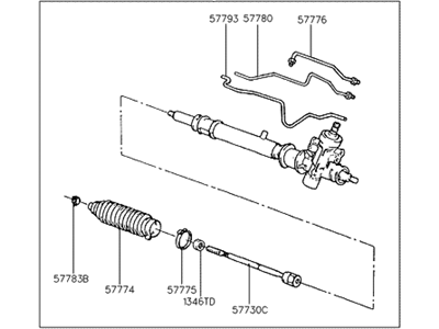 Hyundai Excel Steering Gear Box - 57700-24200